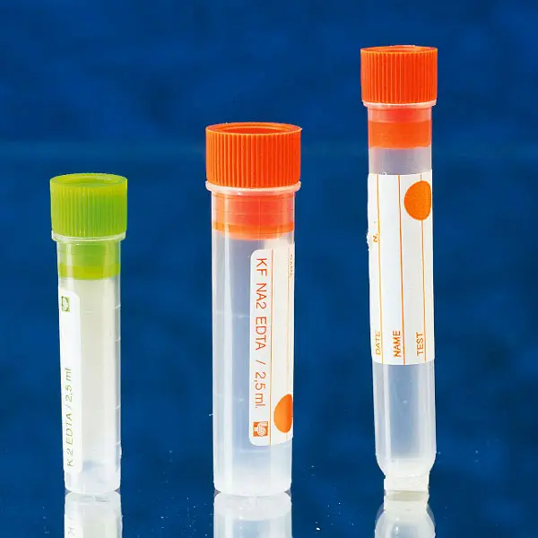 Sample tubes with anti-coagulant EDTA 