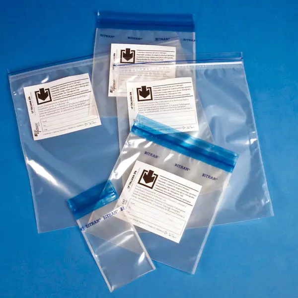 Double-clip transport bags 50 x 100 mm