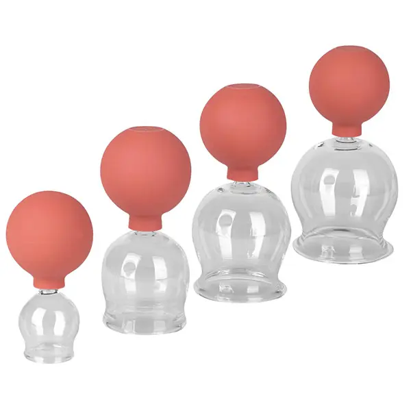 glass cups with rubber vacuum bulb 3,5 cm